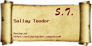 Sallay Teodor névjegykártya